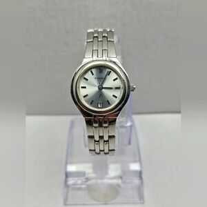 Fossil Watch Womens 24mm Round Date Silver Tone Classic F2 ES-9440 New Battery